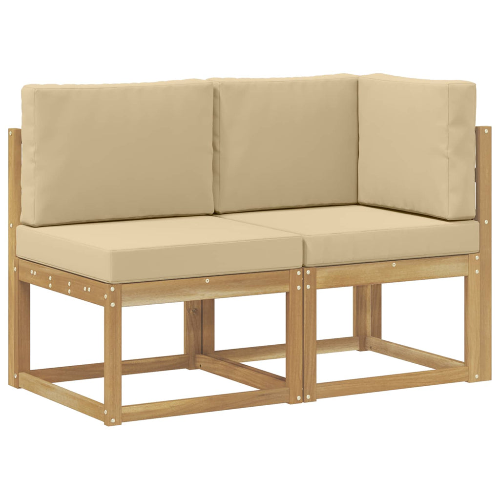 vidaXL Modułowa sofa na zewnątrz 2 Sztuka Biały Lite Drewno Akacji