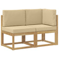 vidaXL Modułowa sofa na zewnątrz 2 Sztuka Biały Lite Drewno Akacji