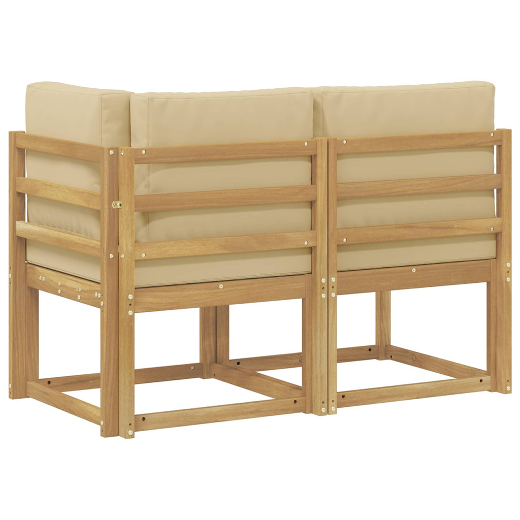 vidaXL Modułowa sofa na zewnątrz 2 Sztuka Biały Lite Drewno Akacji