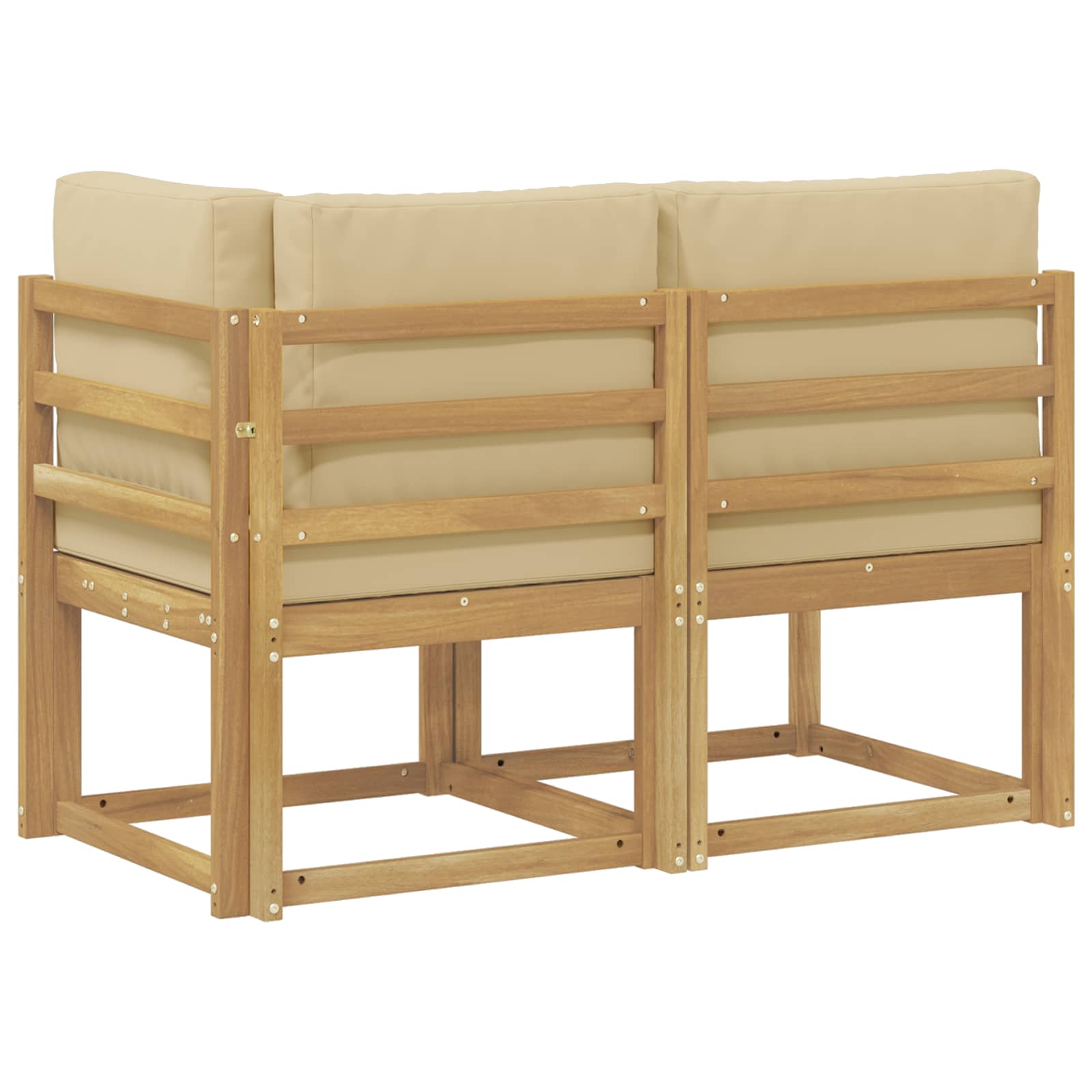 vidaXL Modułowa sofa na zewnątrz 2 Sztuka Biały Lite Drewno Akacji