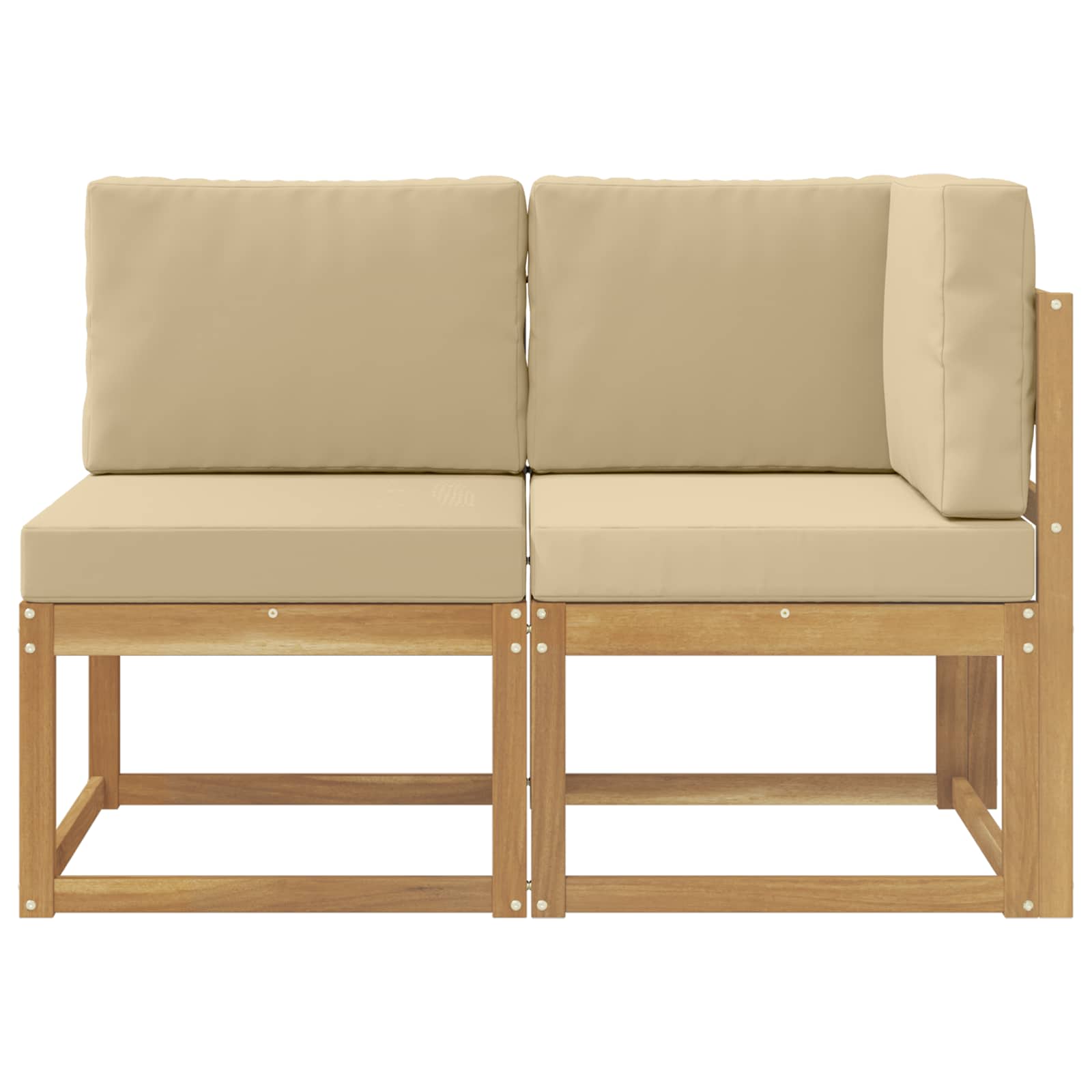 vidaXL Modułowa sofa na zewnątrz 2 Sztuka Biały Lite Drewno Akacji