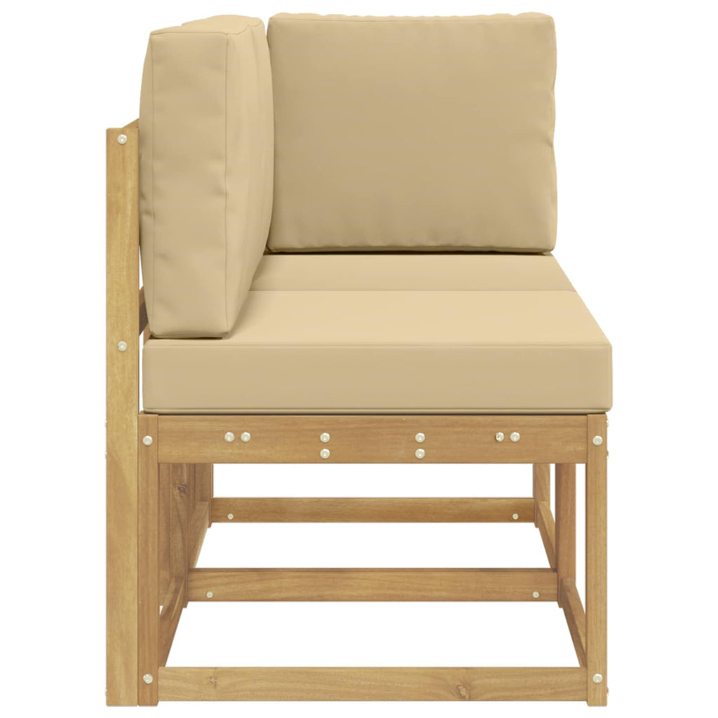 vidaXL Modułowa sofa na zewnątrz 2 Sztuka Biały Lite Drewno Akacji