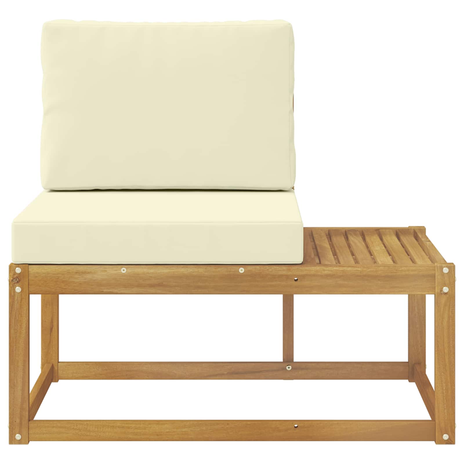 vidaXL Sofa końcowa na zewnątrz z poduszką Biały 91 x 63 x 73 cm
