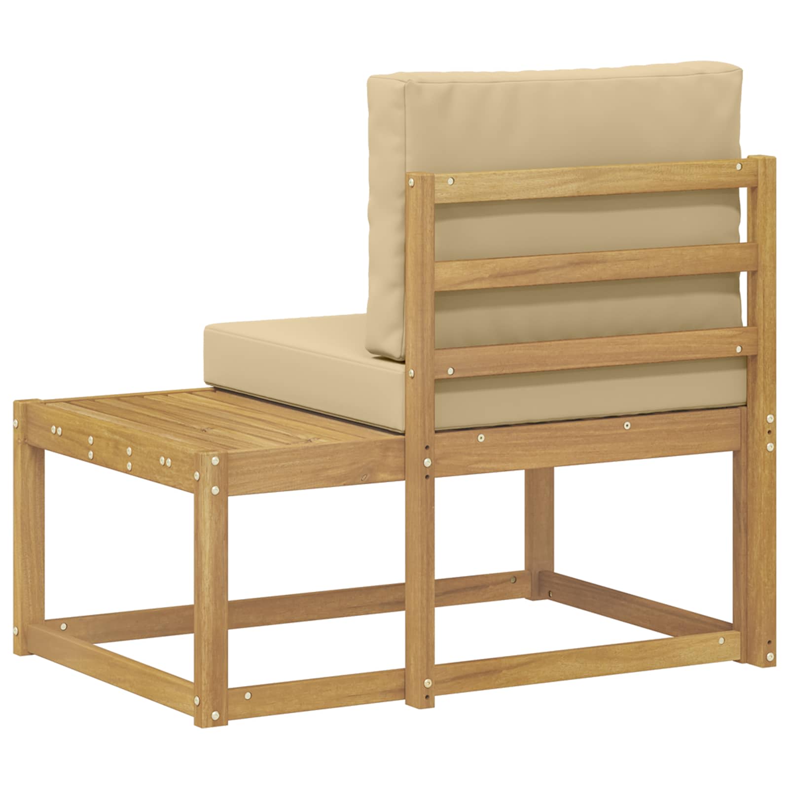 vidaXL Sofa końcowa na zewnątrz z poduszką Biały 91 x 63 x 73 cm