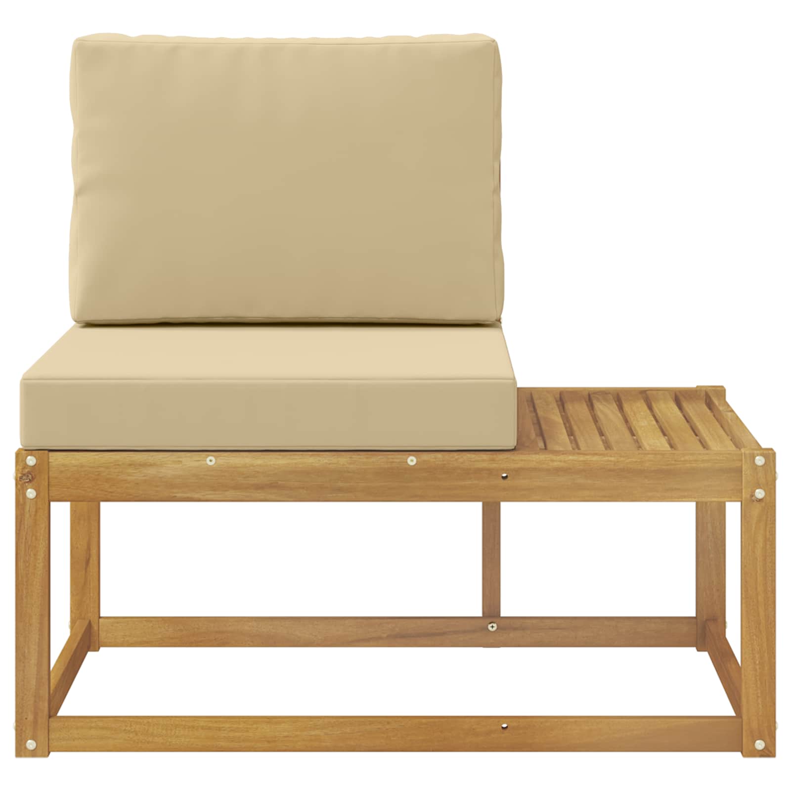 vidaXL Sofa końcowa na zewnątrz z poduszką Biały 91 x 63 x 73 cm