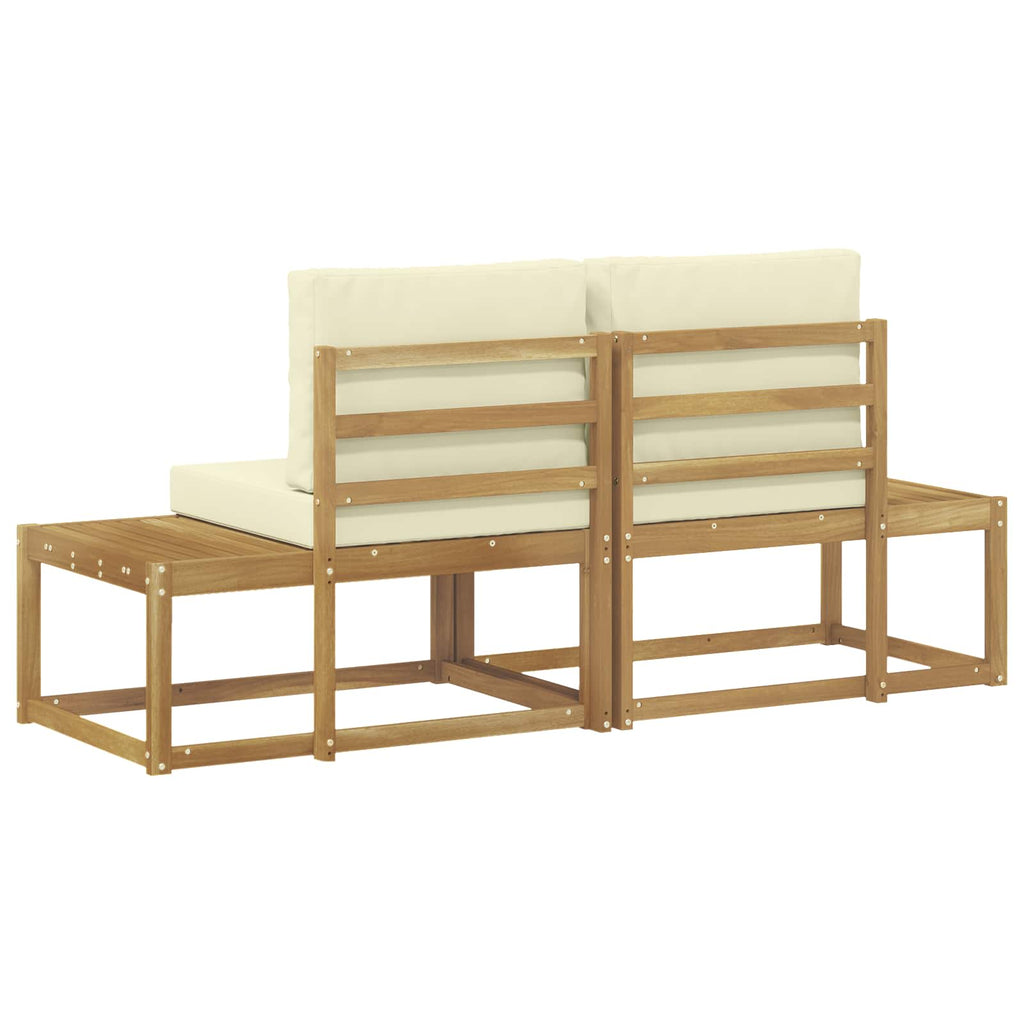 vidaXL Sofa końcowa na zewnątrz 2 Sztuka Biały Lite Drewno Akacji