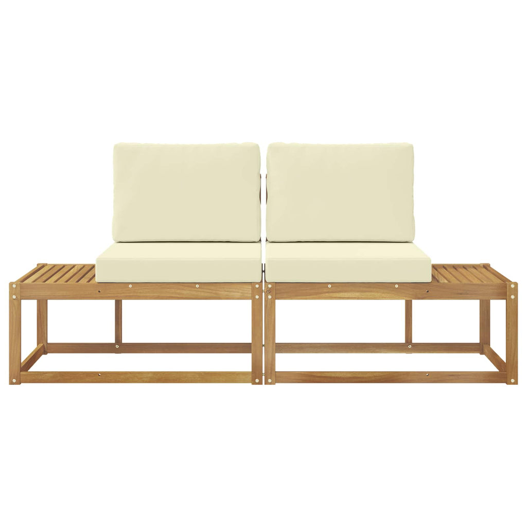 vidaXL Sofa końcowa na zewnątrz 2 Sztuka Biały Lite Drewno Akacji