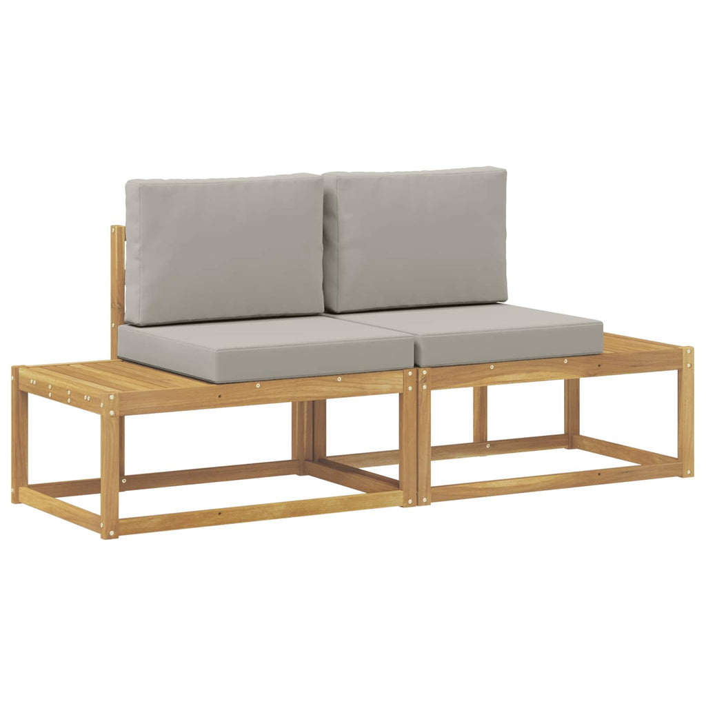 vidaXL Sofa końcowa na zewnątrz 2 Sztuka Biały Lite Drewno Akacji