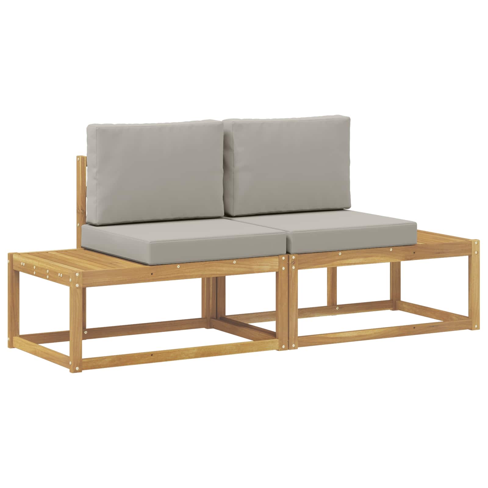 vidaXL Sofa końcowa na zewnątrz 2 Sztuka Biały Lite Drewno Akacji