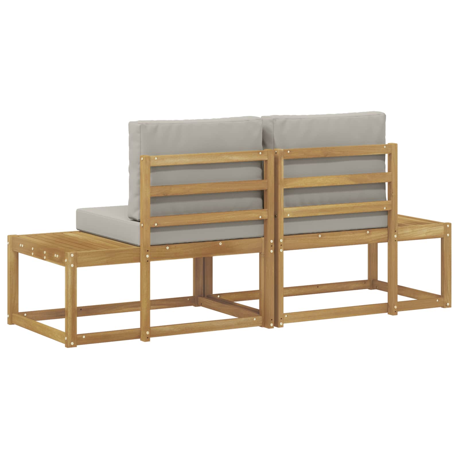 vidaXL Sofa końcowa na zewnątrz 2 Sztuka Biały Lite Drewno Akacji