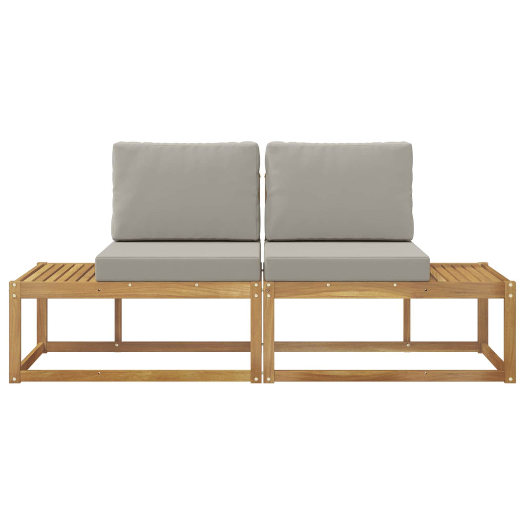 vidaXL Sofa końcowa na zewnątrz 2 Sztuka Biały Lite Drewno Akacji