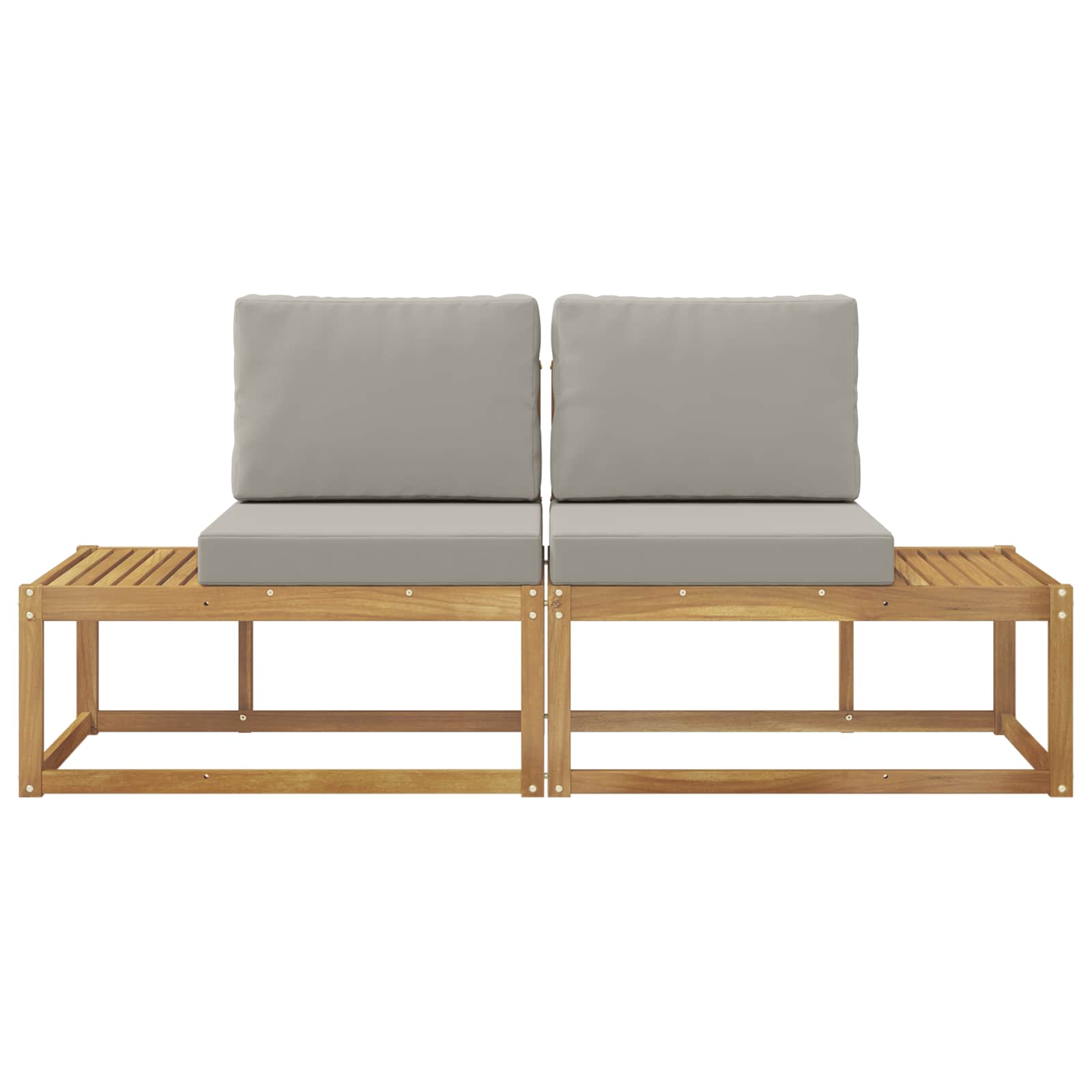 vidaXL Sofa końcowa na zewnątrz 2 Sztuka Biały Lite Drewno Akacji