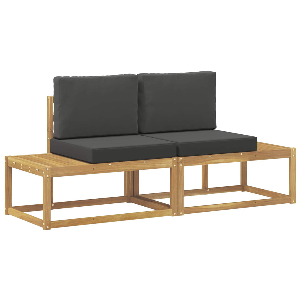vidaXL Sofa końcowa na zewnątrz 2 Sztuka Biały Lite Drewno Akacji
