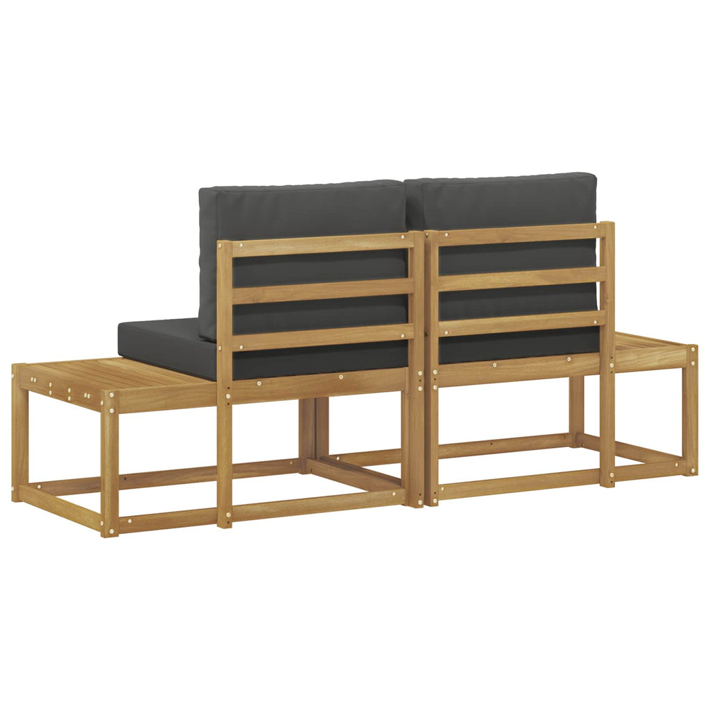 vidaXL Sofa końcowa na zewnątrz 2 Sztuka Biały Lite Drewno Akacji