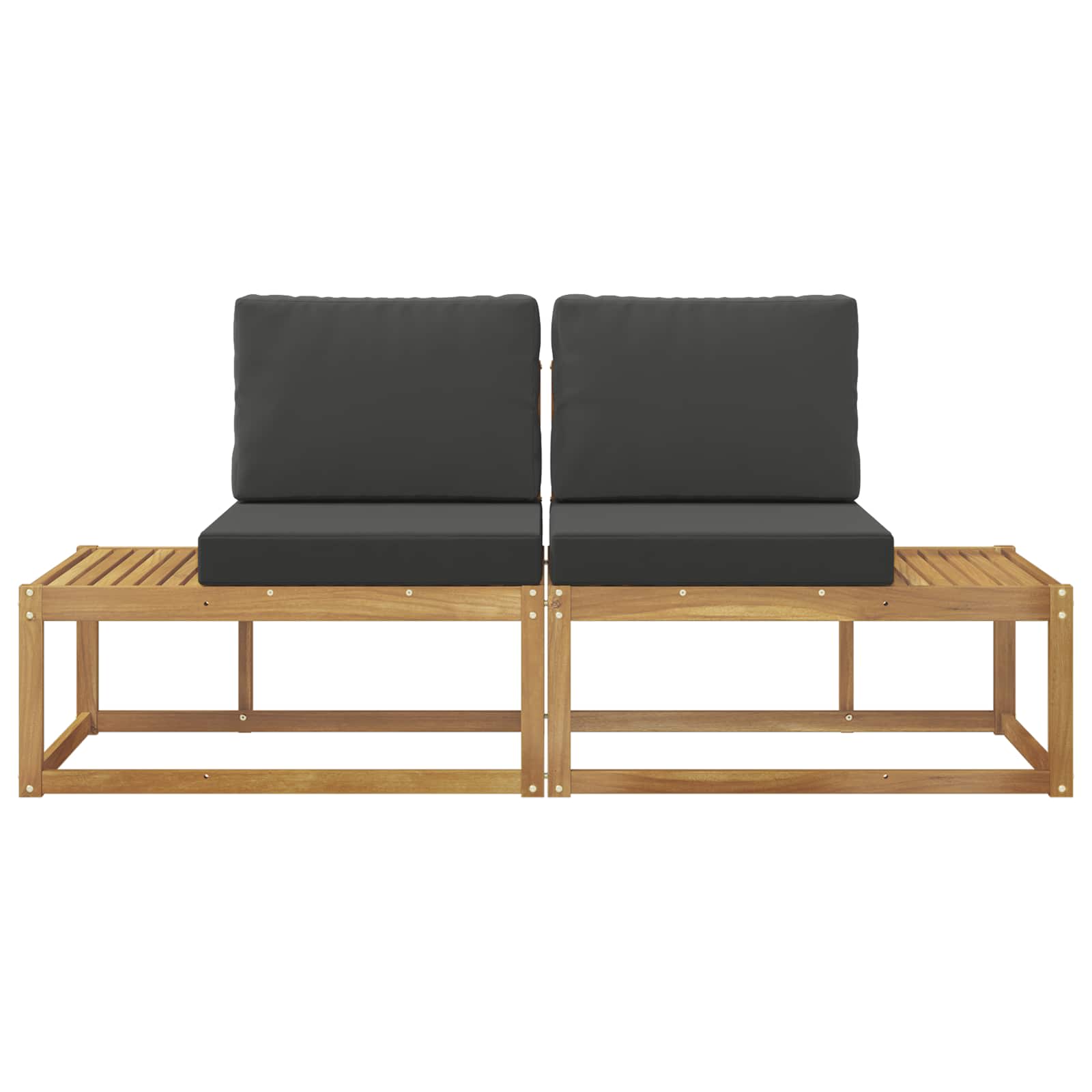 vidaXL Sofa końcowa na zewnątrz 2 Sztuka Biały Lite Drewno Akacji