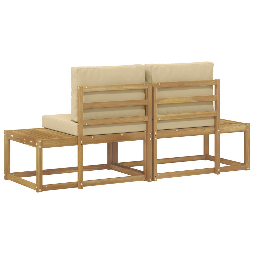 vidaXL Sofa końcowa na zewnątrz 2 Sztuka Biały Lite Drewno Akacji