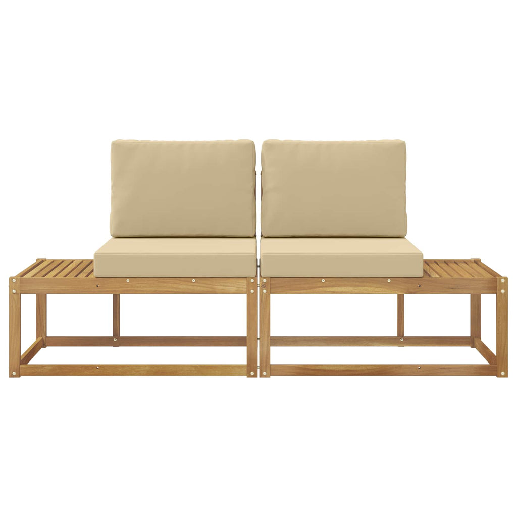 vidaXL Sofa końcowa na zewnątrz 2 Sztuka Biały Lite Drewno Akacji
