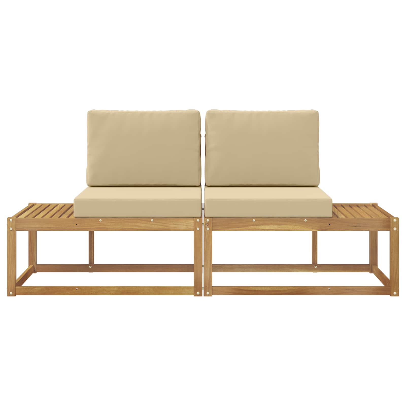 vidaXL Sofa końcowa na zewnątrz 2 Sztuka Biały Lite Drewno Akacji