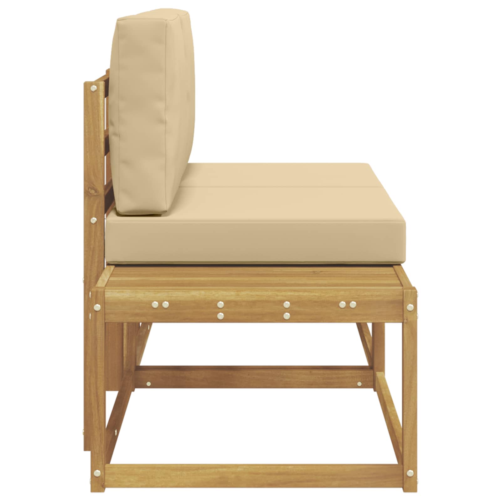 vidaXL Sofa końcowa na zewnątrz 2 Sztuka Biały Lite Drewno Akacji