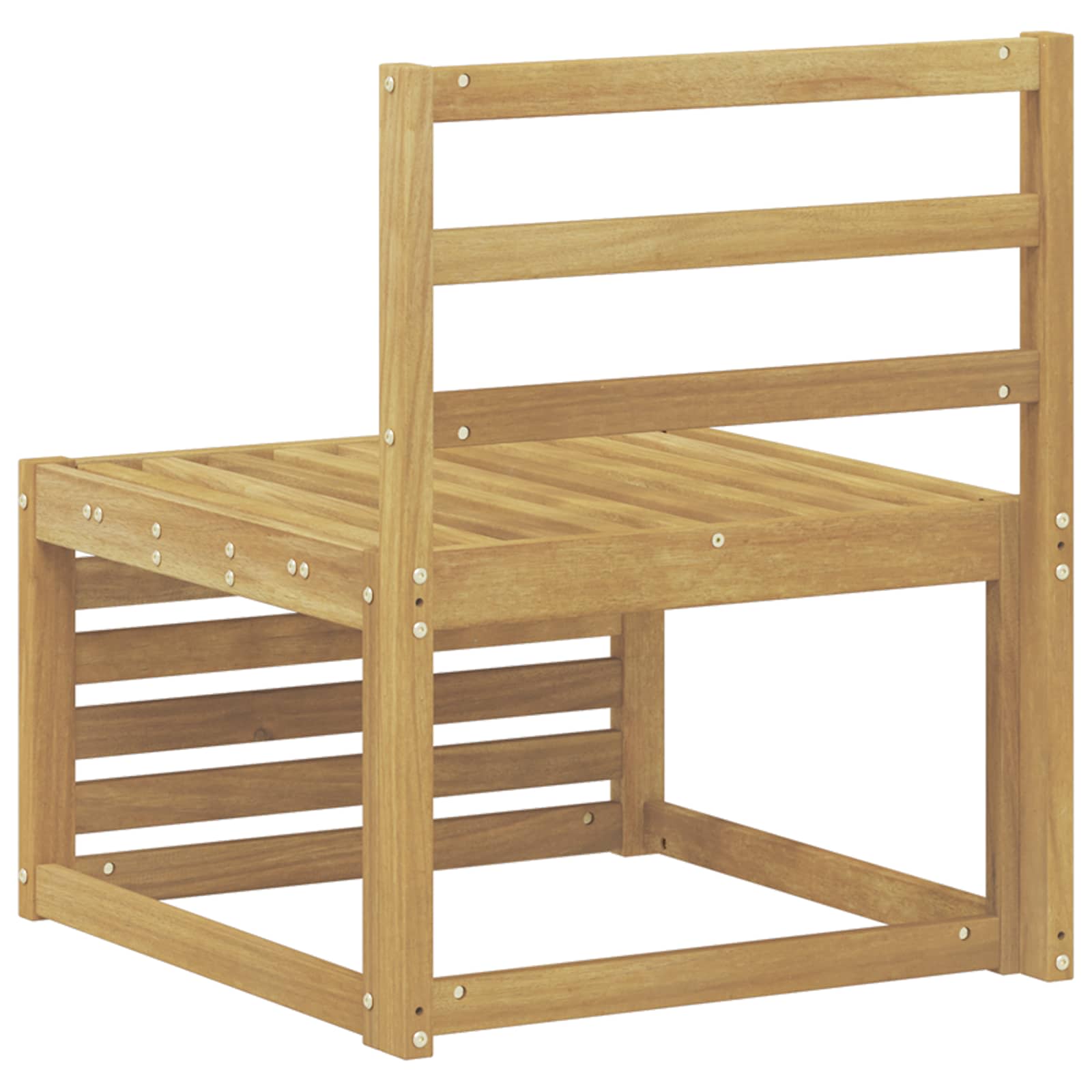 vidaXL Środkowa sofa ogrodowa Lite Drewno Akacji Biały 63 x 59 x 73 cm