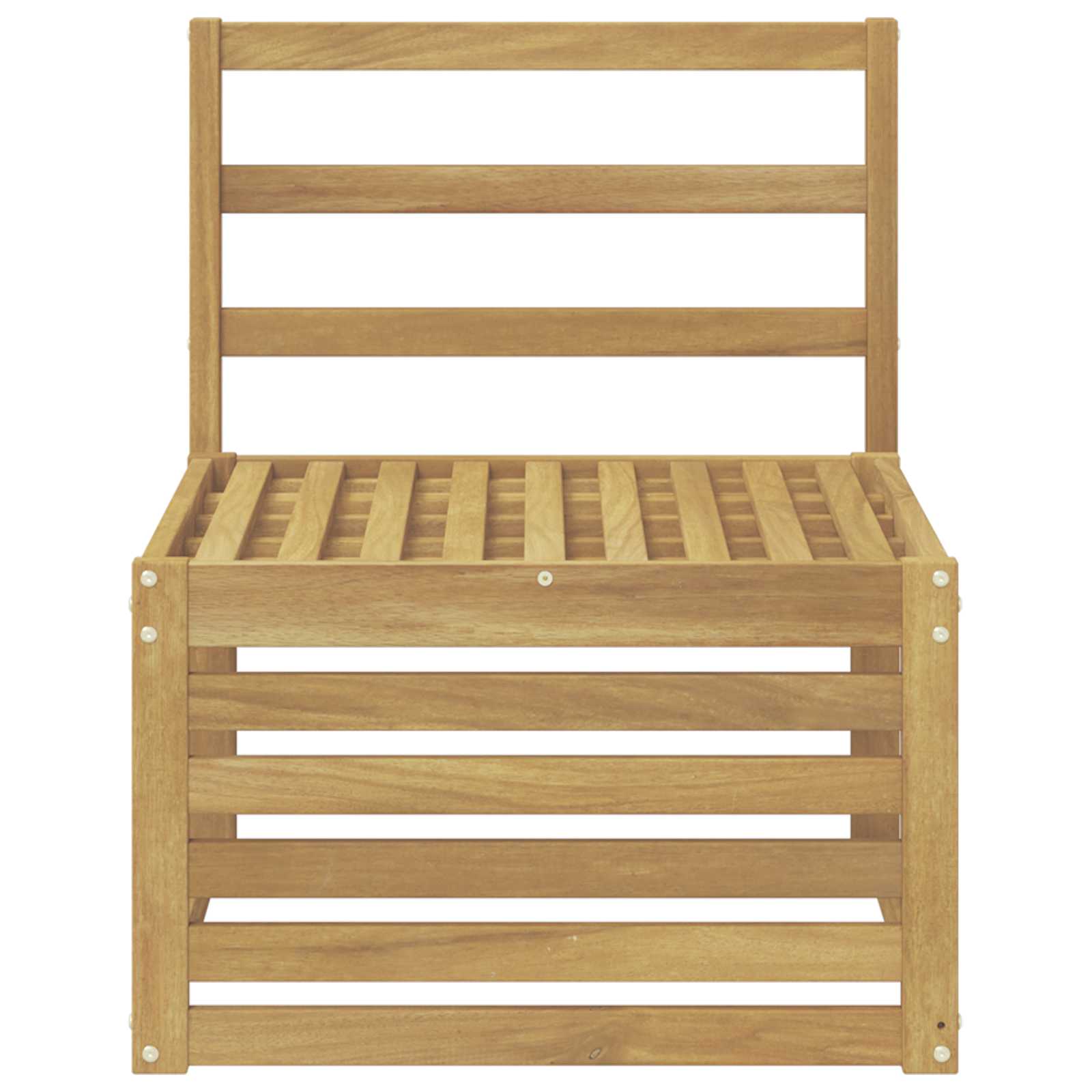 vidaXL Środkowa sofa ogrodowa Lite Drewno Akacji Biały 63 x 59 x 73 cm