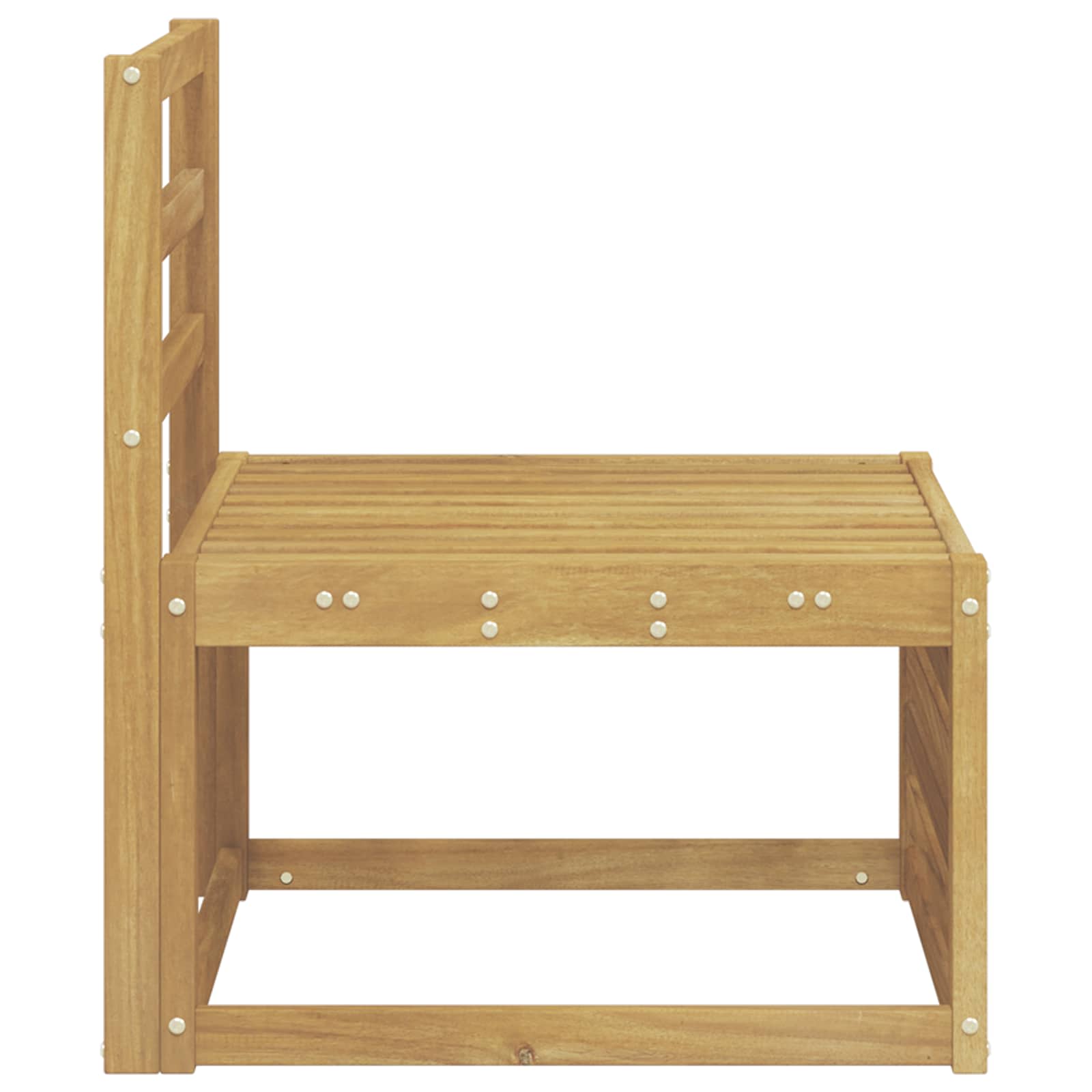 vidaXL Środkowa sofa ogrodowa Lite Drewno Akacji Biały 63 x 59 x 73 cm