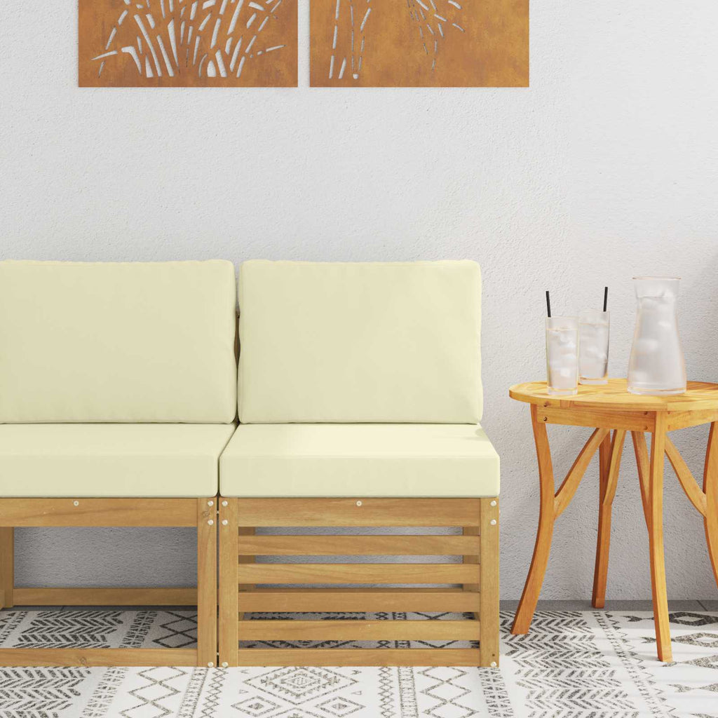 vidaXL Środkowa sofa ogrodowa Lite Drewno Akacji Biały
