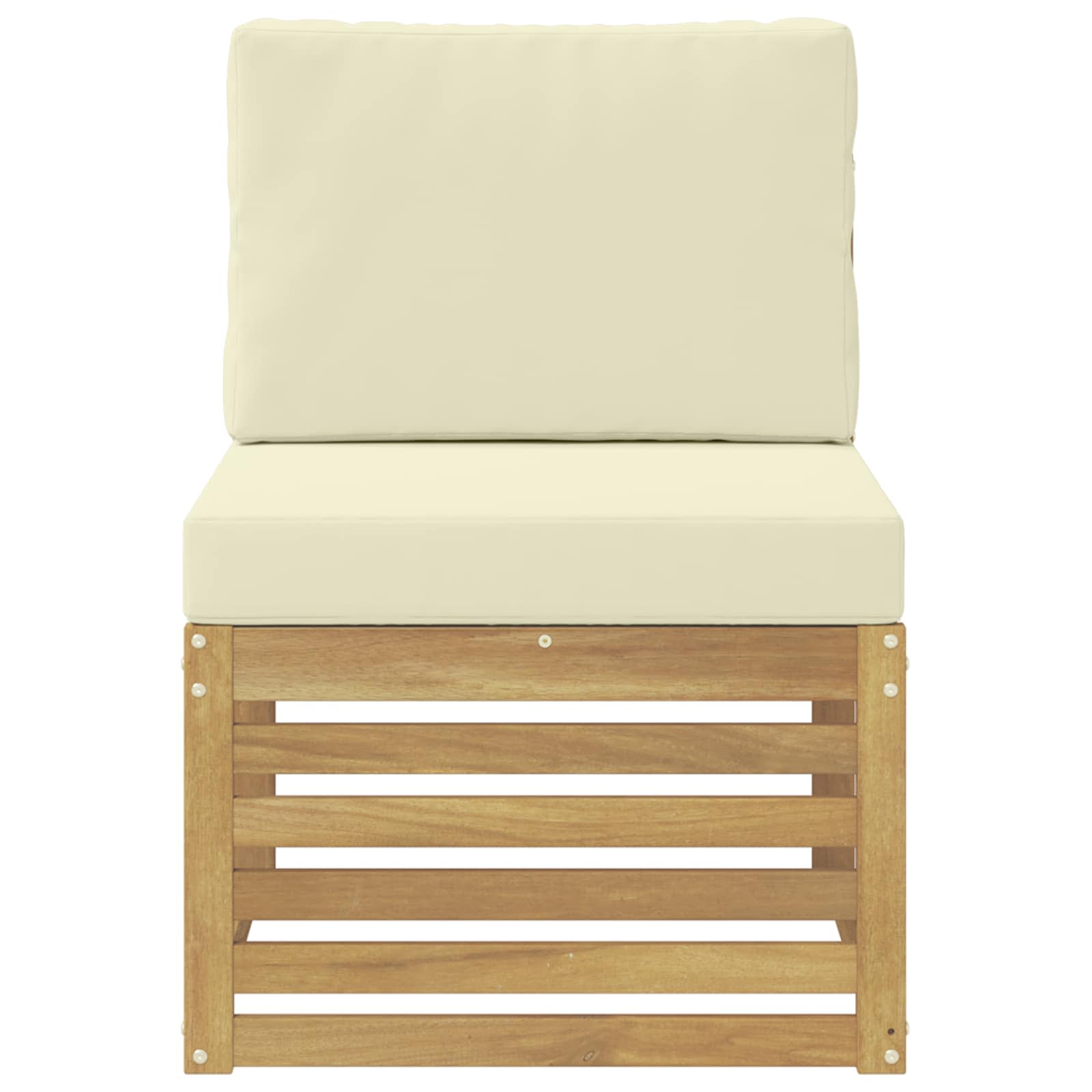 vidaXL Środkowa sofa ogrodowa Lite Drewno Akacji Biały