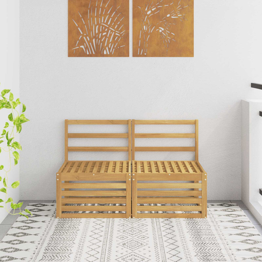 vidaXL 2 Sztuka Środkowa sofa ogrodowa Lite Drewno Akacji Biały
