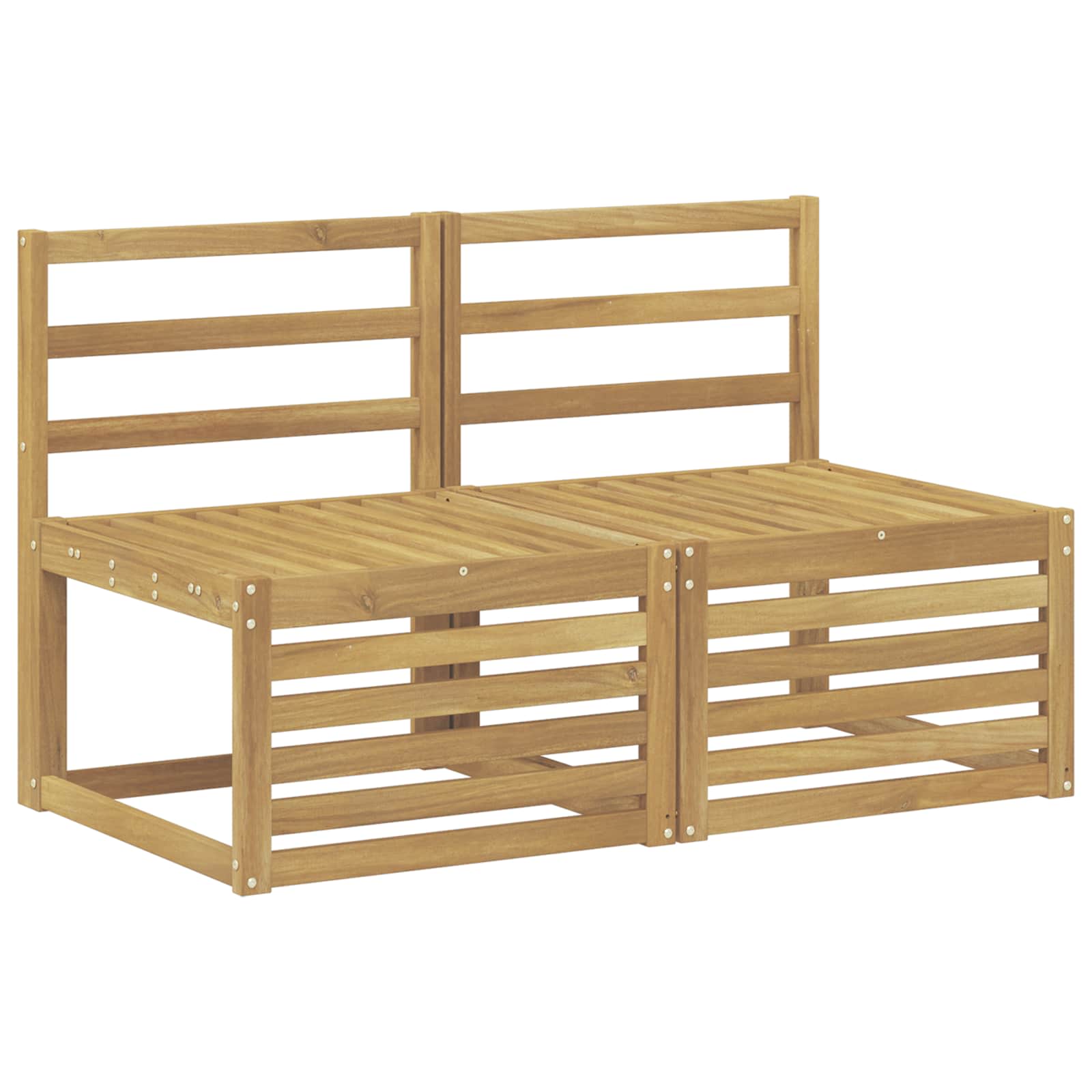 vidaXL 2 Sztuka Środkowa sofa ogrodowa Lite Drewno Akacji Biały