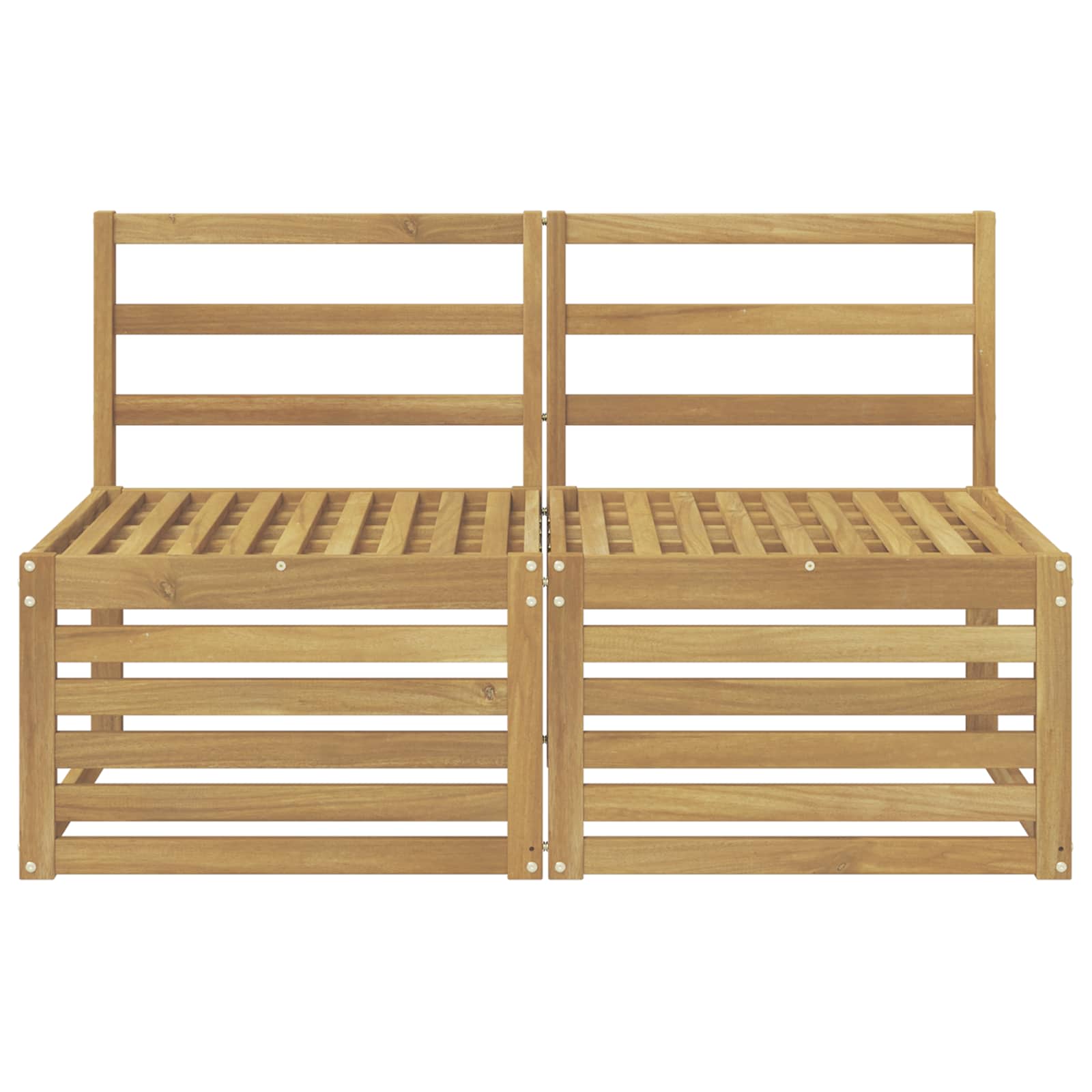 vidaXL 2 Sztuka Środkowa sofa ogrodowa Lite Drewno Akacji Biały