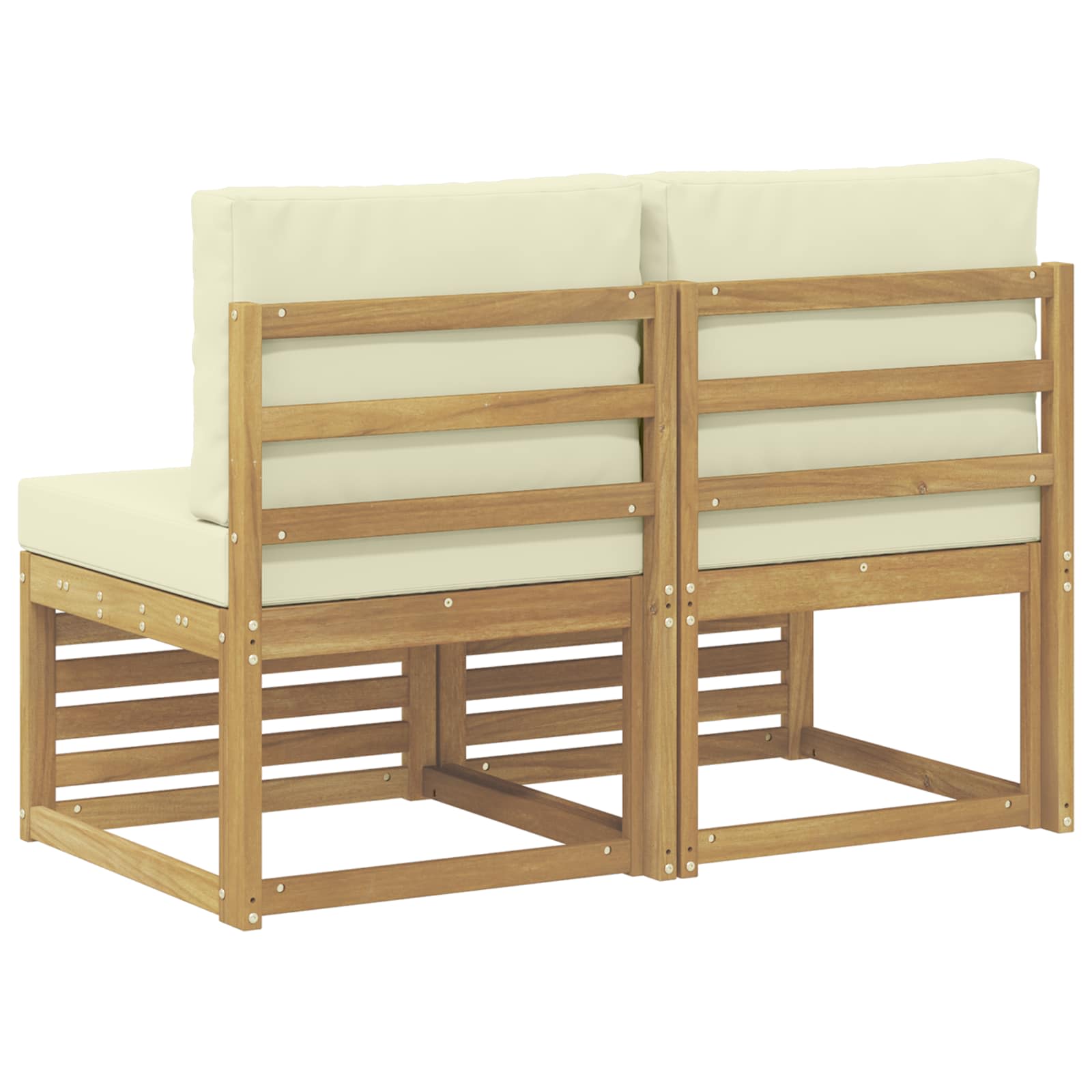 vidaXL 2 Sztuka Środkowa sofa ogrodowa Lite Drewno Akacji Biały