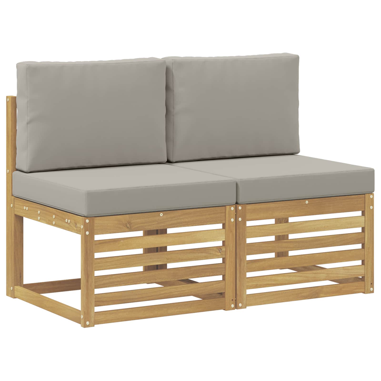 vidaXL 2 Sztuka Środkowa sofa ogrodowa Lite Drewno Akacji Biały