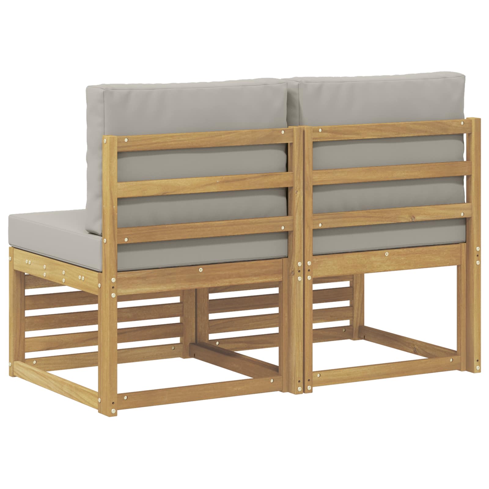 vidaXL 2 Sztuka Środkowa sofa ogrodowa Lite Drewno Akacji Biały