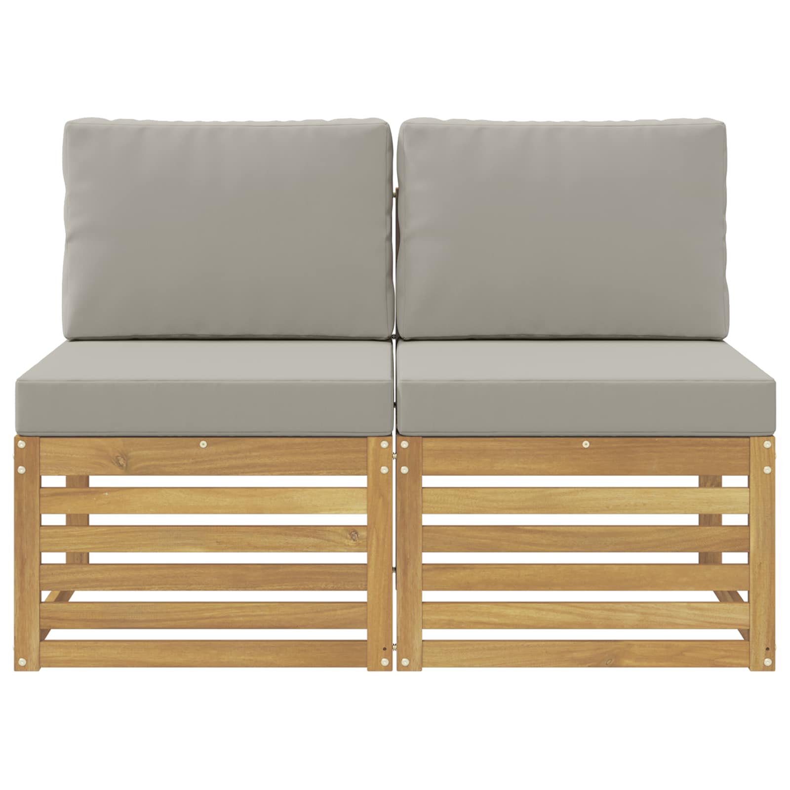 vidaXL 2 Sztuka Środkowa sofa ogrodowa Lite Drewno Akacji Biały