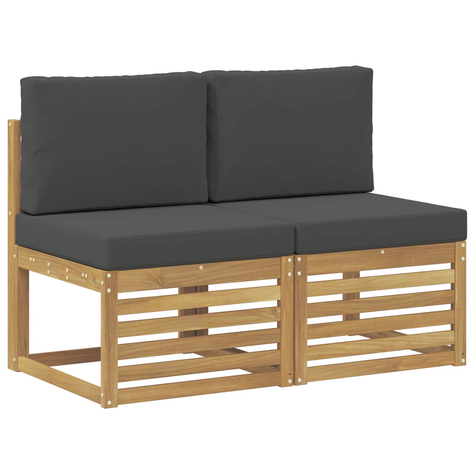 vidaXL 2 Sztuka Środkowa sofa ogrodowa Lite Drewno Akacji Biały