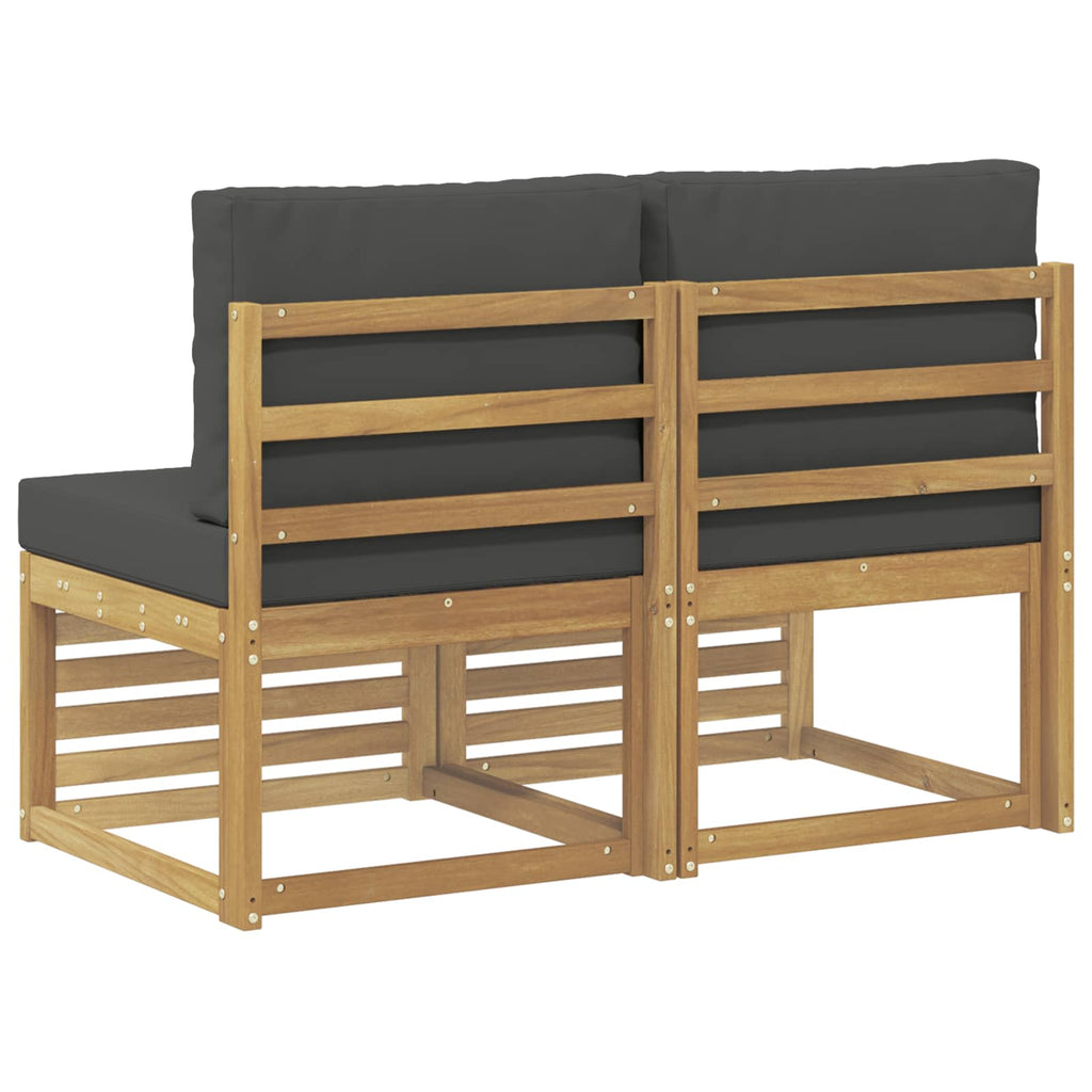 vidaXL 2 Sztuka Środkowa sofa ogrodowa Lite Drewno Akacji Biały