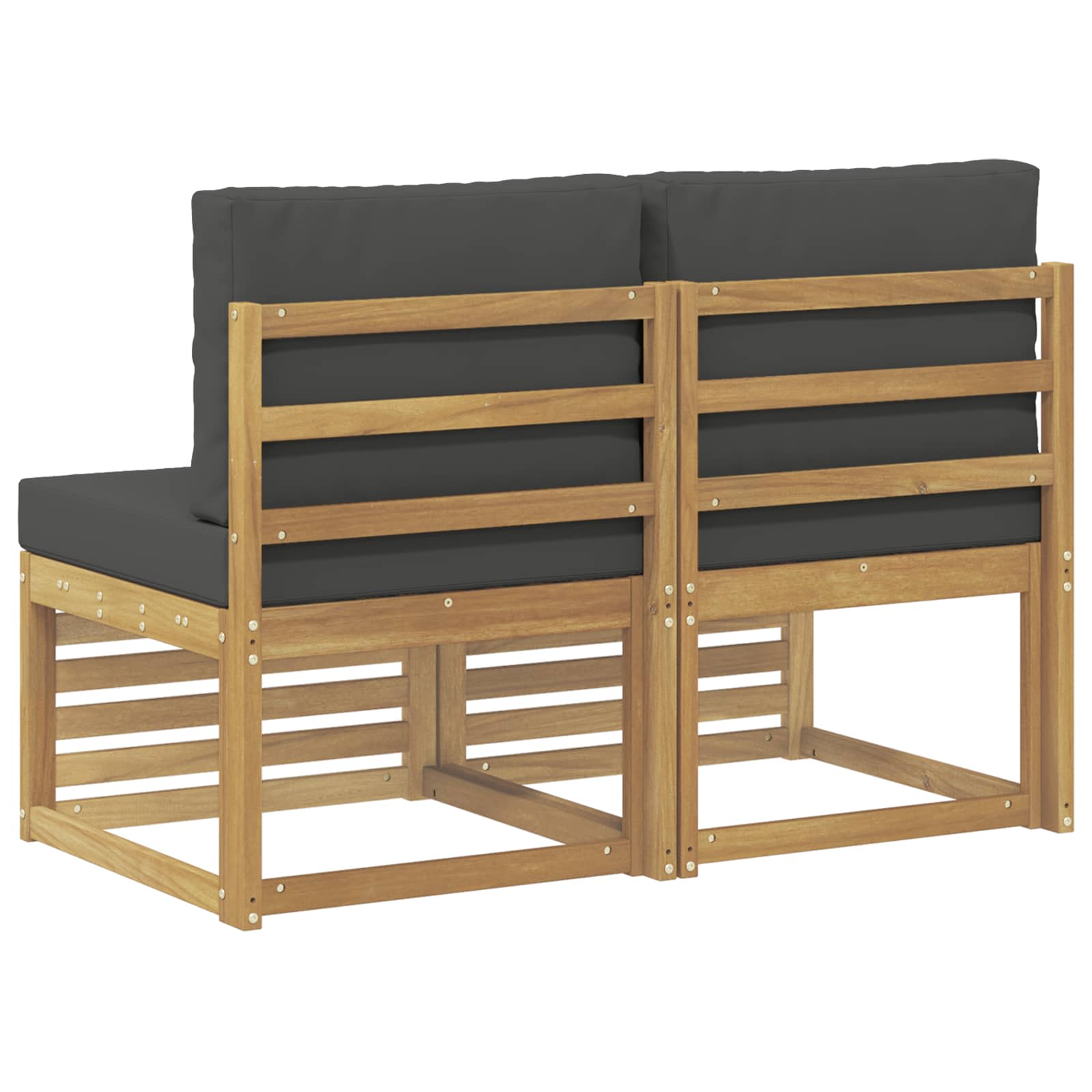 vidaXL 2 Sztuka Środkowa sofa ogrodowa Lite Drewno Akacji Biały