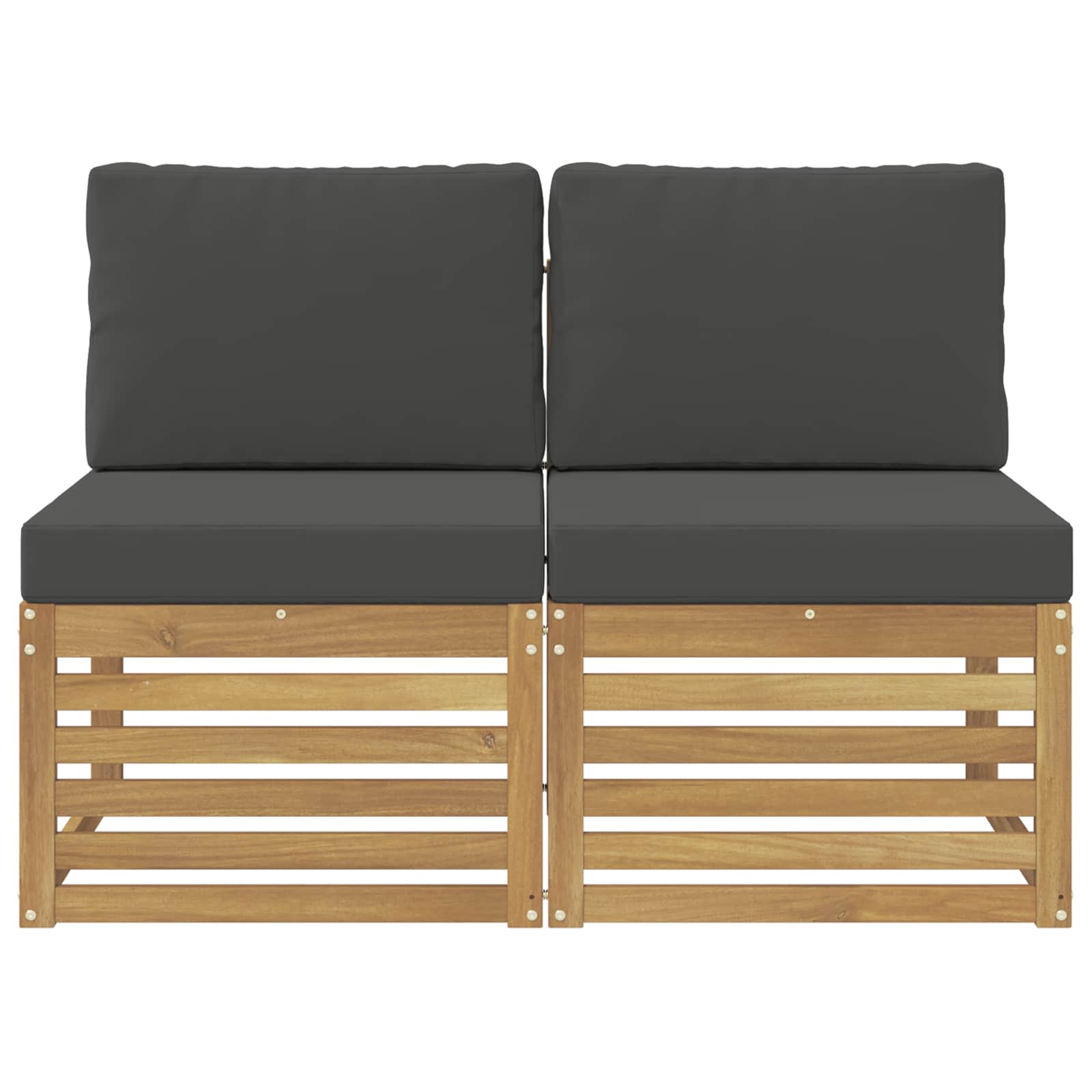 vidaXL 2 Sztuka Środkowa sofa ogrodowa Lite Drewno Akacji Biały
