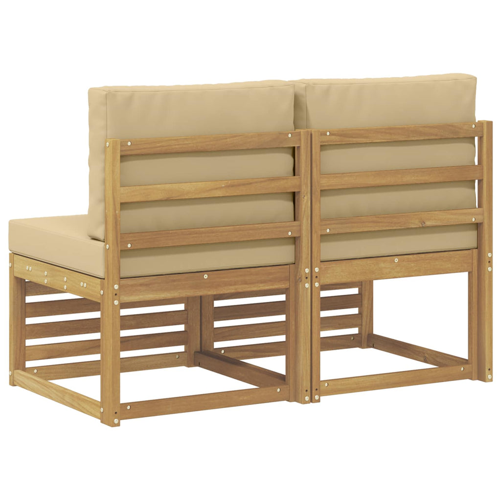 vidaXL 2 Sztuka Środkowa sofa ogrodowa Lite Drewno Akacji Biały