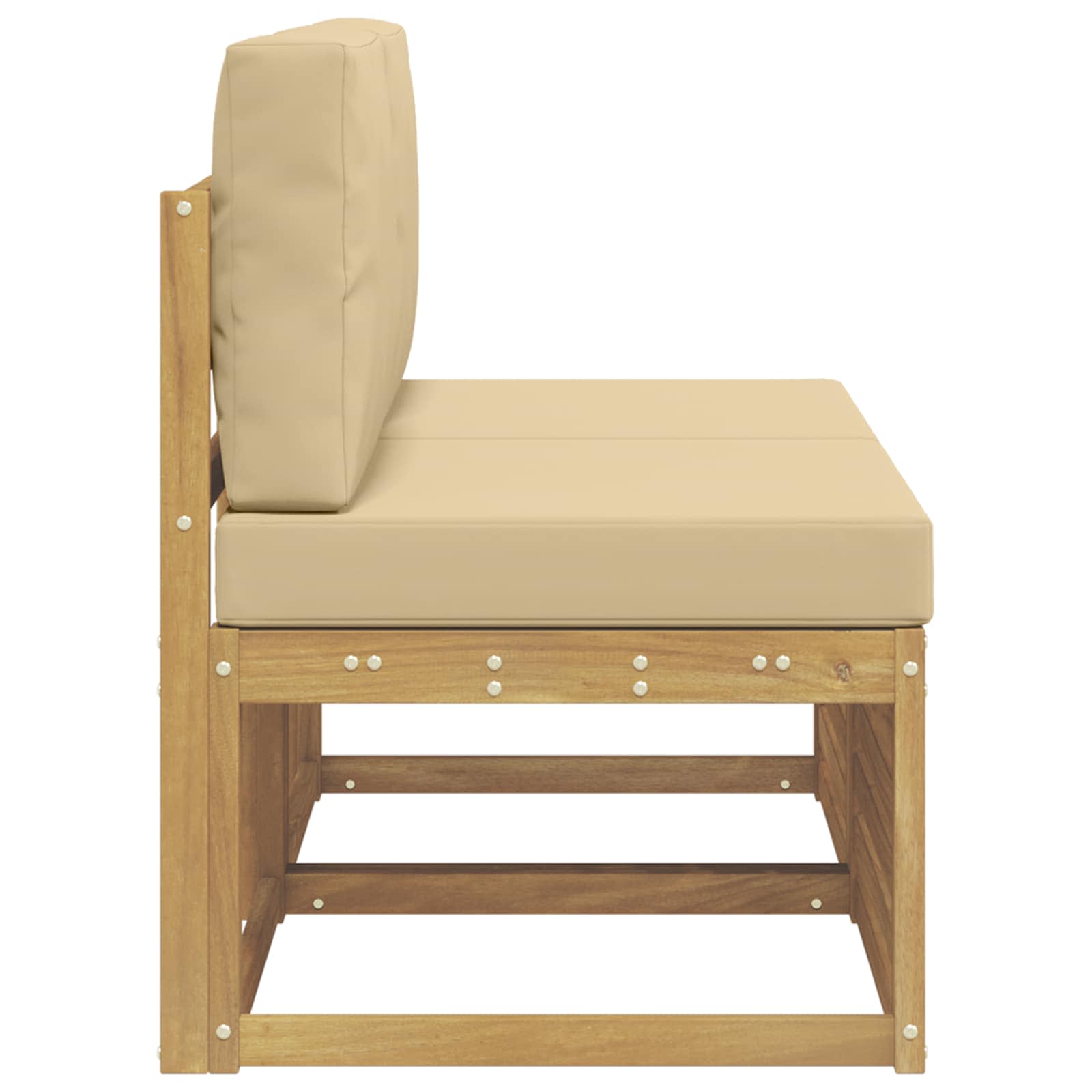 vidaXL 2 Sztuka Środkowa sofa ogrodowa Lite Drewno Akacji Biały