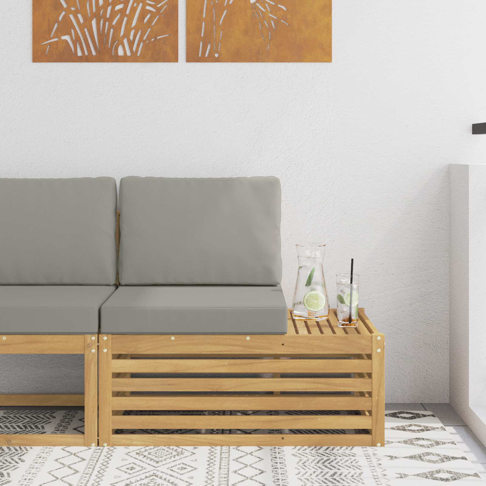 vidaXL Sofa końcowa na zewnątrz Lite Drewno Akacji Biały