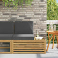 vidaXL Sofa końcowa na zewnątrz z poduszką Biały 91 x 63 x 73 cm