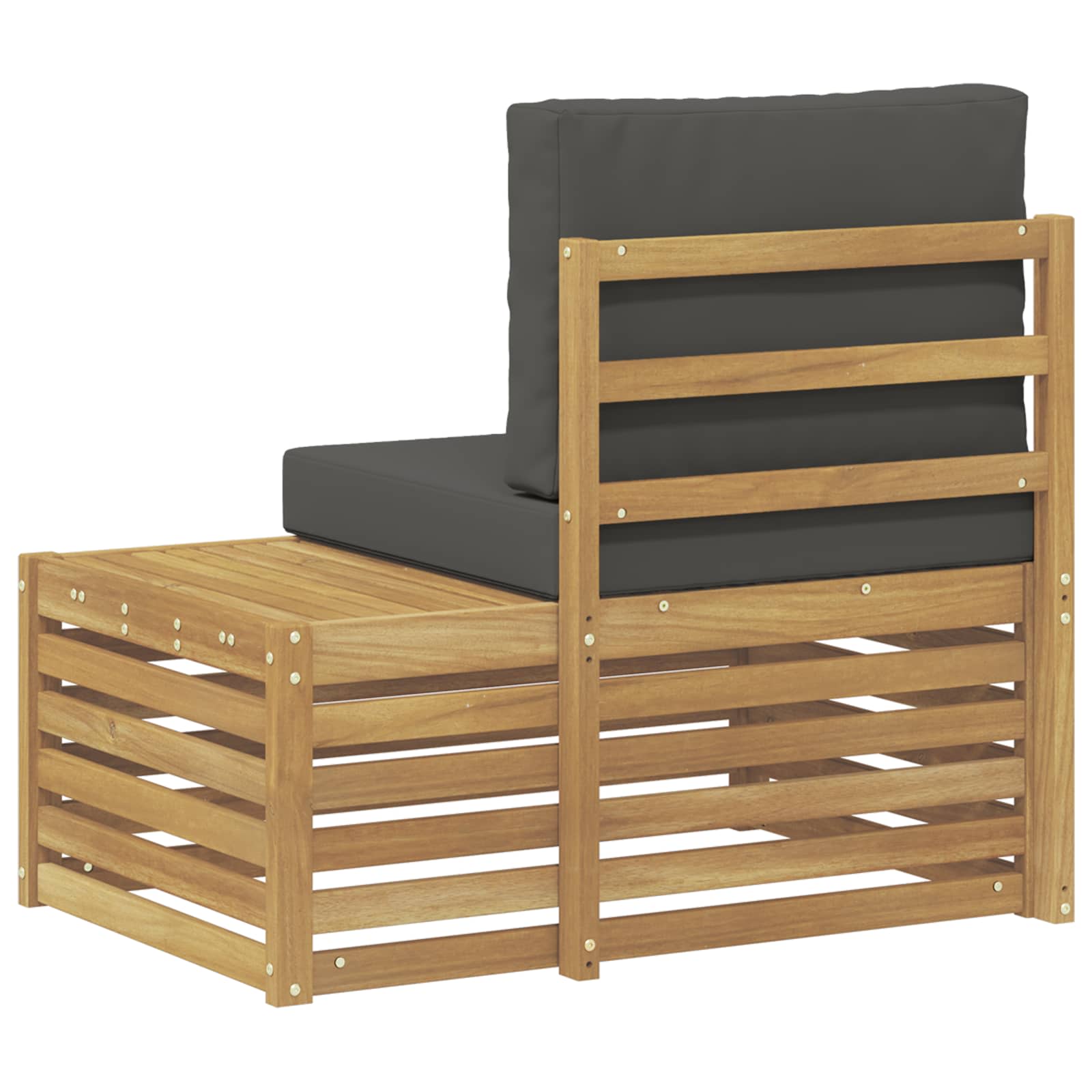 vidaXL Sofa końcowa na zewnątrz z poduszką Biały 91 x 63 x 73 cm