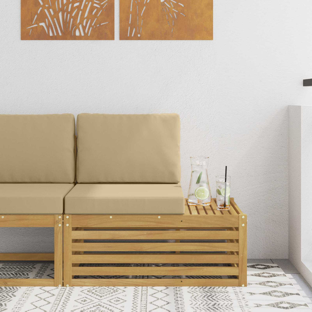 vidaXL Sofa końcowa na zewnątrz z poduszką Biały 91 x 63 x 73 cm