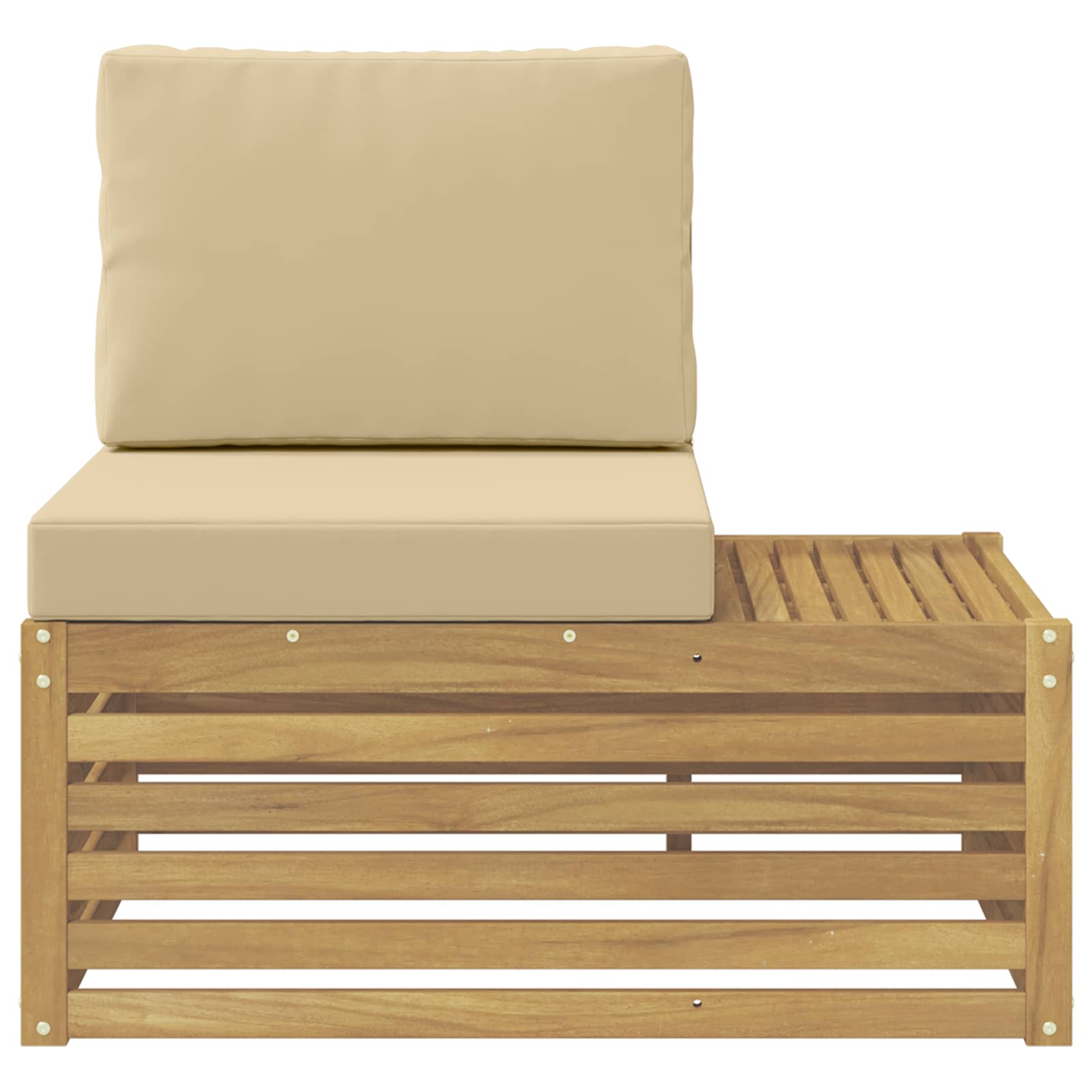 vidaXL Sofa końcowa na zewnątrz z poduszką Biały 91 x 63 x 73 cm