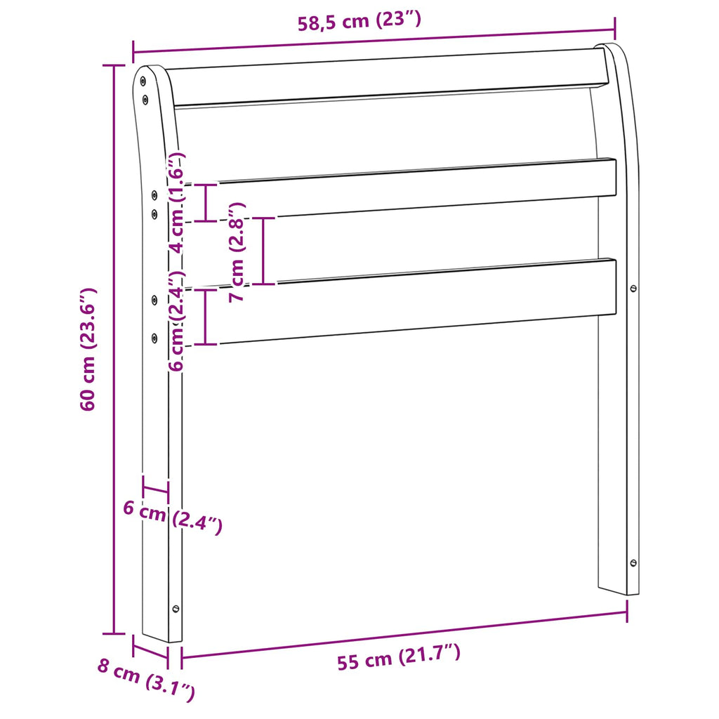 vidaXL Moduł podłokietników 2 pcs Biały 58,5 x 8,5 x 60 cm