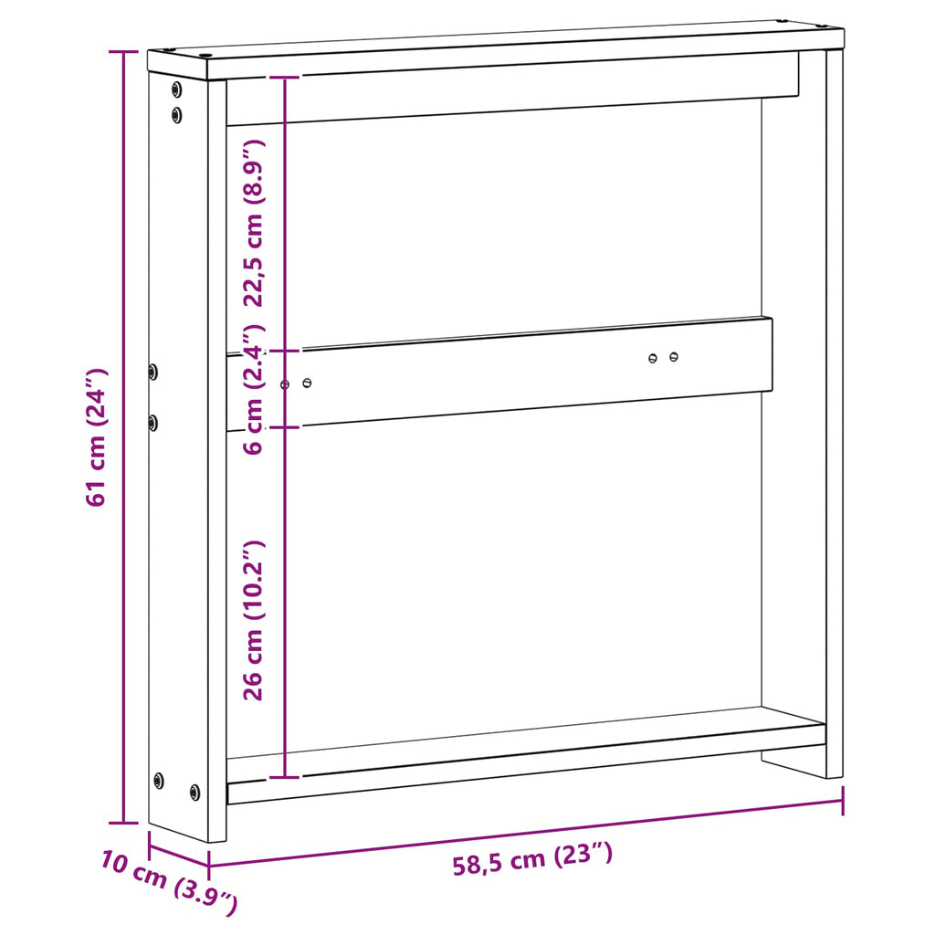 vidaXL Moduł podłokietników 2 pcs Biały 58,5 x 10 x 61 cm