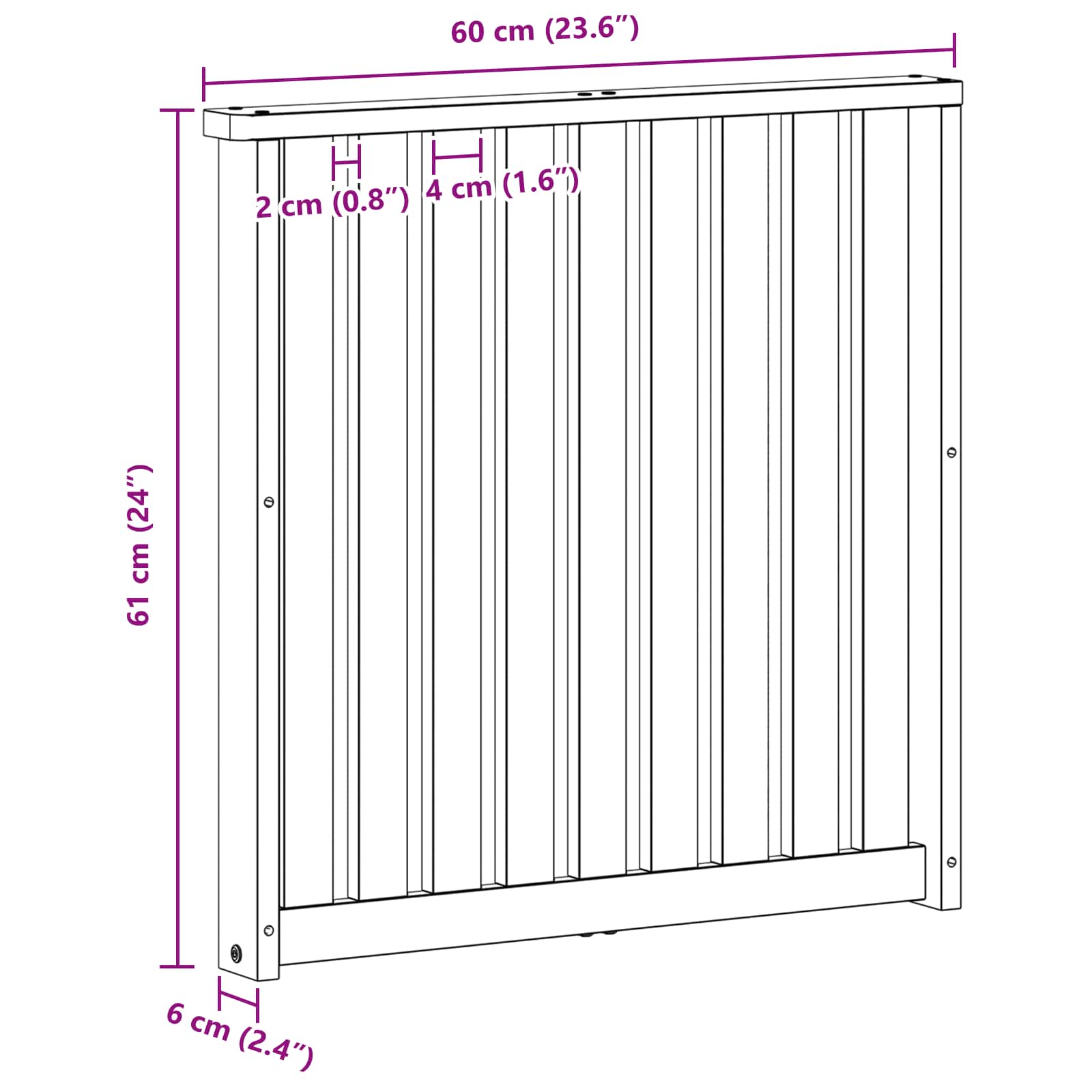 vidaXL Moduł podłokietników 2 pcs Biały 60 x 6 x 61 cm