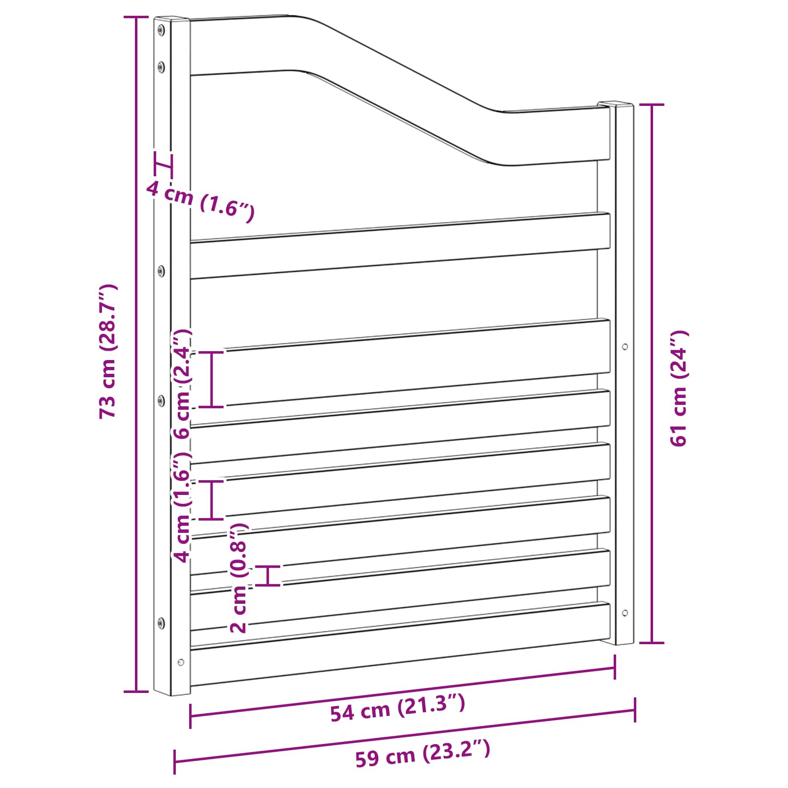 vidaXL Moduł podłokietników 2 pcs Biały 59 x 4 x 73 cm